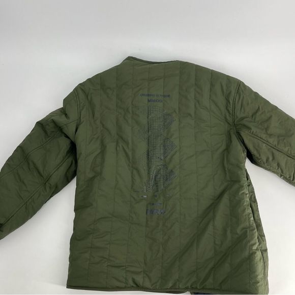 Nike Air Jordan Jacket Mens Medium Black Green Flight Heritage Reversible Liner - Picture 4 of 13